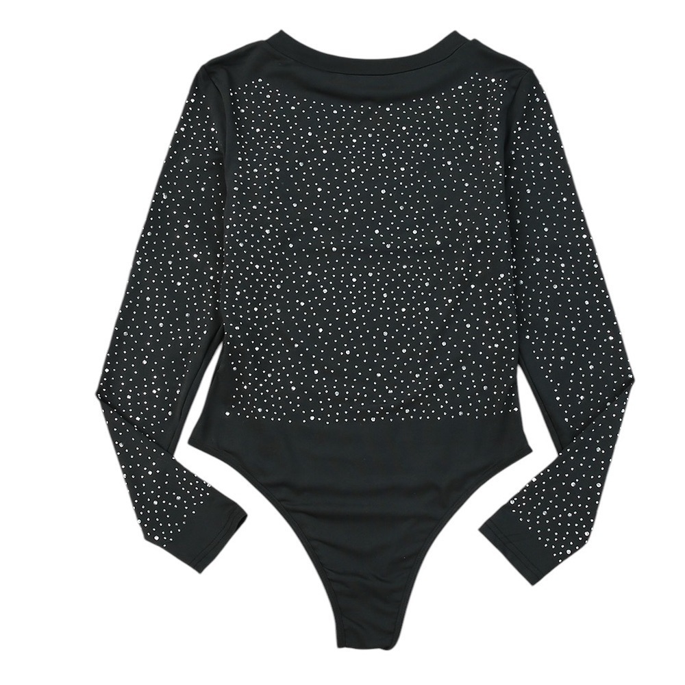 Black Rhinestone Bodysuit - Picture 2 of 5